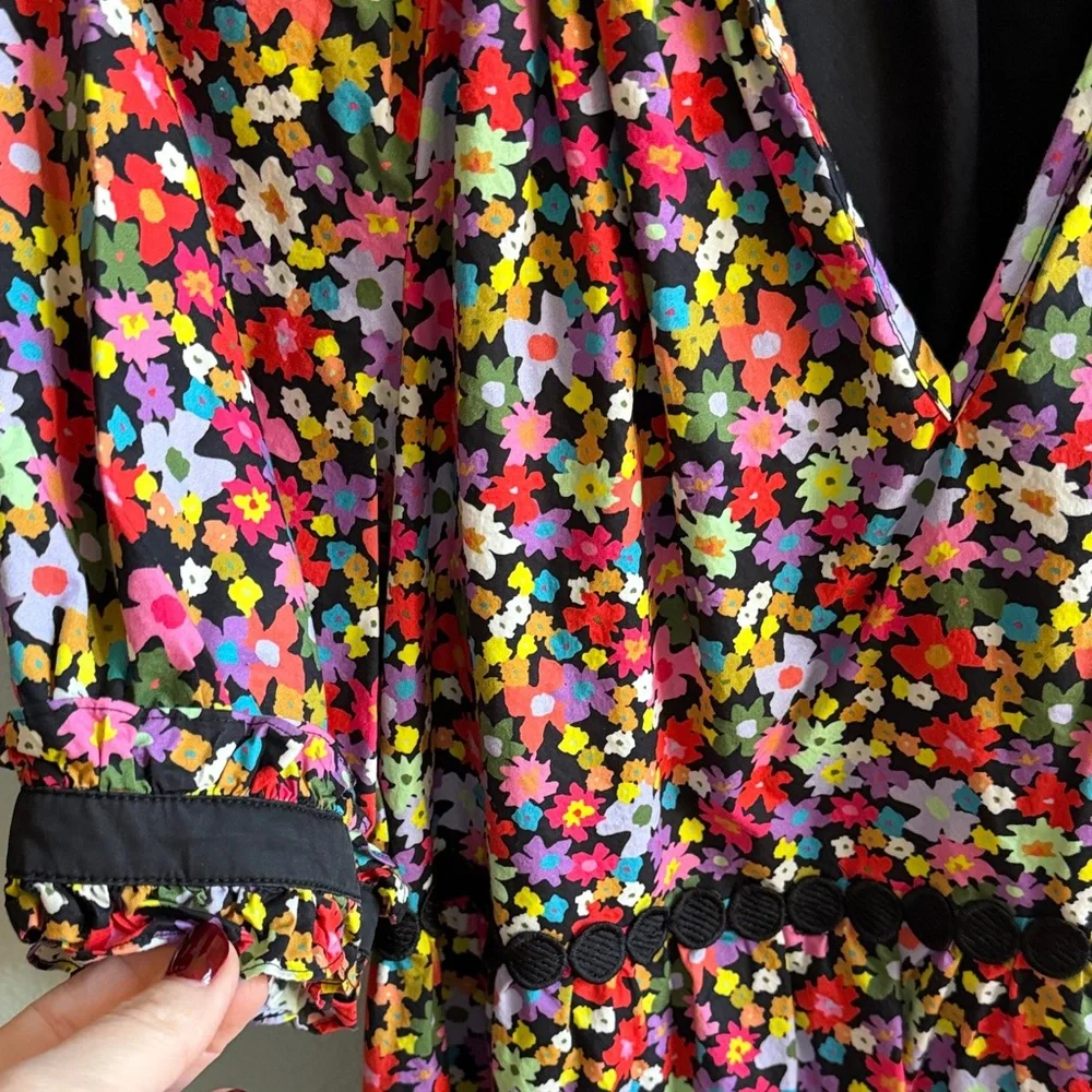 CROSBY by Mollie Burch Black Multicolor Floral Mini Dress - Picture 4 of 5